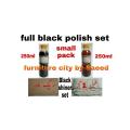 furniture polish full Black, (black polish + shiner + fabric + sandpaper set. 