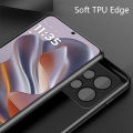 Biruiqu For Motorola Edge 50 Neo Shockproof Gradient Tempered Glass Back Soft Silicone Edge Case Cover. 