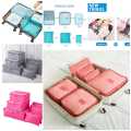 6pcs/Set Travel Storage Bag Portable Luggage Clothes Tidy Pouch Zip Toiletry Organizer - Multi. 