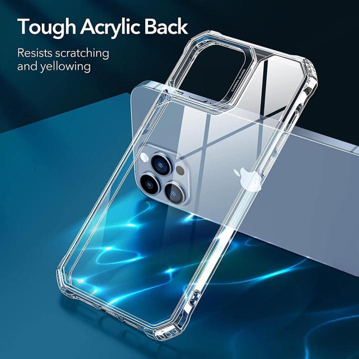 Compatible with iPhone 13 Pro Max Case, Military-Grade Drop Protection, Shock-Absorbing Corners, Yellowing-Resistant Hard Back, Scratch Resistant, Clear