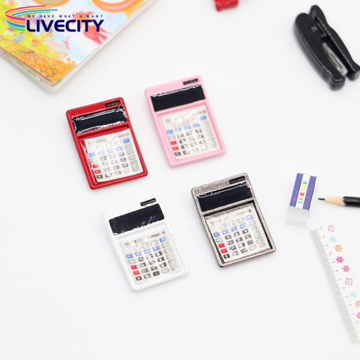 Small Chic Miniature Decoration for Dollhouse Scenes Mini Dollhouse Calculator Realistic Pocket Calculator for Kids Exquisite Craftsmanship Miniature Decorations Ideal for Southeast Asian Buyers