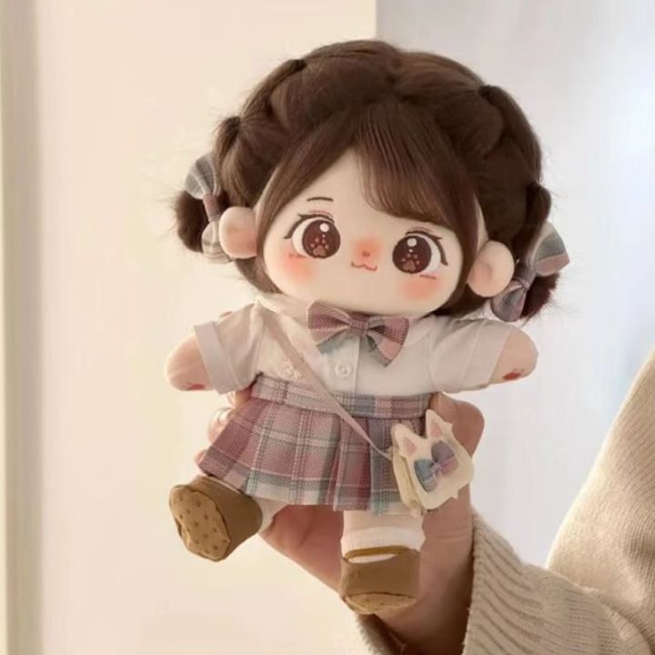 20cm Kawaii Cotton Dolls Anime Plush Stuffed Customization Figure Miaomiao Naked Figure Doll Wearable Clothing Dress Up Gifts Pizazzazz