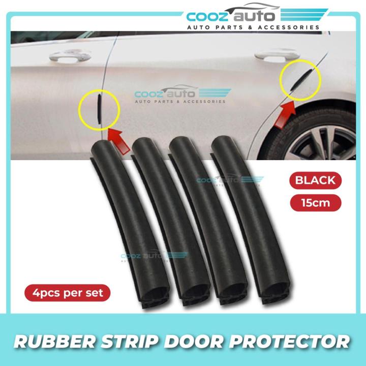 Car Door Guards Edge Protectors-Rubber-White&Black-4Pcs