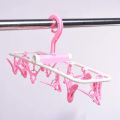 Sdoveb Foldable Clip and Drip Hanger, Clothes Hanging Drying Rack Sock Hanger Underwear Hanger with 12 Clips, Hanger for Towels, Bras, Baby Clothes, Laundry Hanging Air Dryer. 