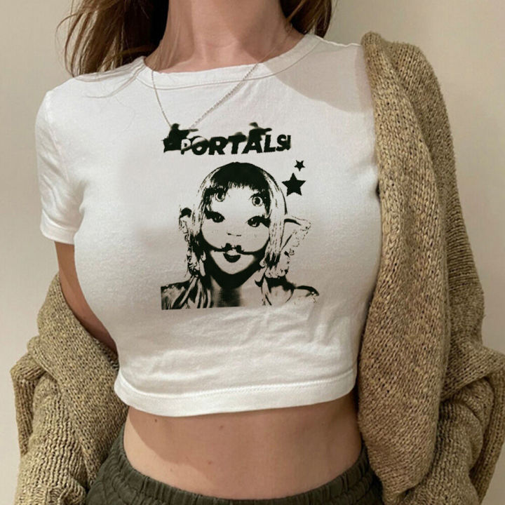 Melanie Martinez 90s fairy grunge trashy crop top girl cyber y2k kawai graphic Kawaii tee t-shirts