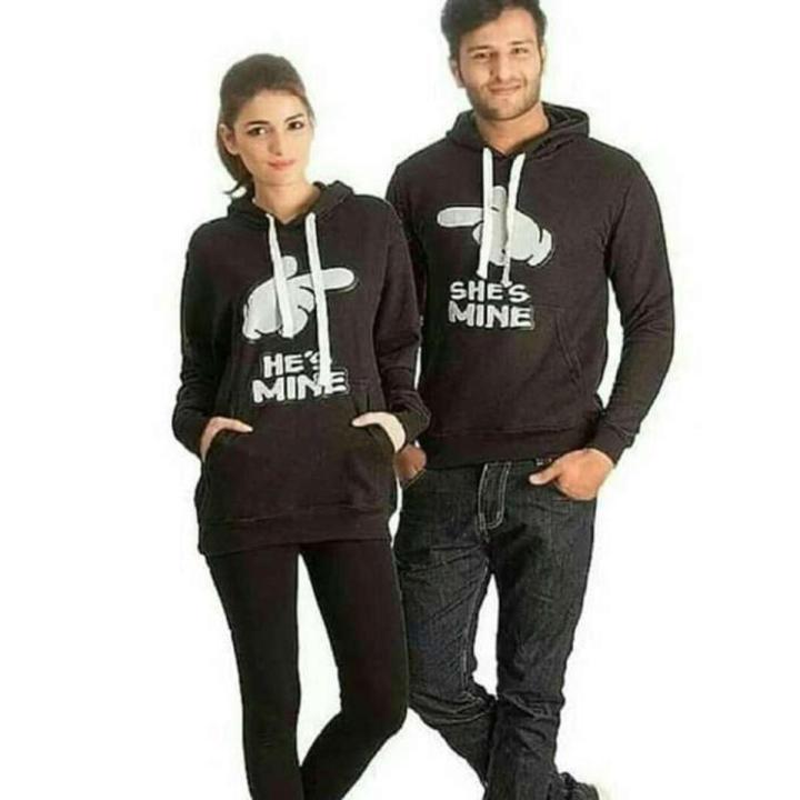 Home shopping 3  11.11 PACK OF 2 BLACK HE/SHE IS MINE SWEATSHIRT FOR COUPLE 503