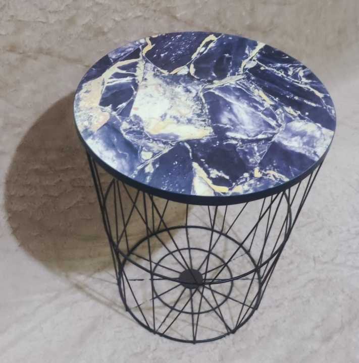 METAL%20WIRE%20REMOVABLE%20WOOD%20TOP%20FOLDABLE%20ROUND%20COFFEE%20SIDE%20TABLE%20STORAGE%20BASKET%20ONE%20PICE%20-%20Image%205