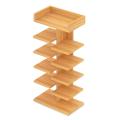 Wood Shoe Rack - 6 Tier Simple Modern Entryway Shoe Storage Tower Rack -  Shoe Stackable Shelf Shoe Rack - Organizer Easy to Standing for Home Entryway Hallway. 
