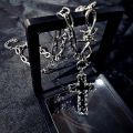 Gothic Cuban Chain Cross Pendant Necklace for Women Men Vintage Unisex Grunge Chain Necklace Fashion Jewelry Accessories. 