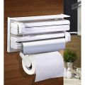 New Plastic Triple Tissue Paper Dispenser 4 in 1 Foil Cling Film Tissue Paper Roll Holder for Kitchen Triple Paper Roll Dispenser and Holder for Tissue Paper Roll. 
