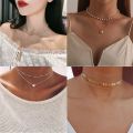 Vintage Necklace Multilayer Moon Stainless Steel Gold Pendant Bohemian Dubai Style Chain Jewelry Collar Necklace For Women. 