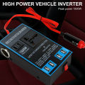 Universal 1500W Car Power Inverter DC 12V/24V to 110V/220V AC Converter, 4 USB Quick Charge Ports, AC Outlets for Laptop, Phone, Electronics – Truck & Travel Essential. 