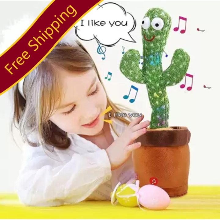 Dancing Cactus Toy for Baby Funny Cactus Talking Toy for Baby Kids Soft Plush Talk Back Toy, Can Sing, Record and Repeats What You Say Creative Kids Educational Toy Game for Kids