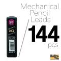 Mechanical Pencil Leads Refill, 2B/0.5 mm - Box 12 packs - 144 leads pieces stationery | Stationary items for girls and boys. 