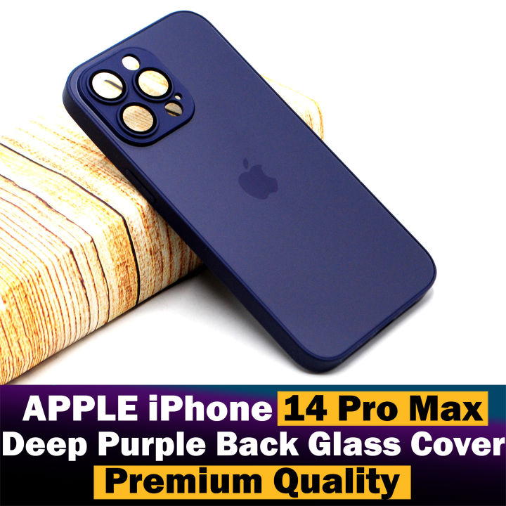 Apple iPhone 14 Pro Max Back Cover Deep Purple Back Glass Case For Apple iPhone 14 Pro Max