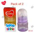 Mechico Wee Shine Mini Infant Baby Feeder Bottle 60 ml Pack of 2 Feeder. 