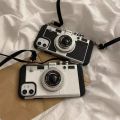 3D Retro Camera Case For iPhone 15 Pro Max 14 13 12 11 Pro Max X XR XS Max 8 Plus Lanyard Camera Shockproof Cover. 