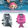 FG Pet Dog Life Jacket Safety Clothes Life Vest Collar Harness Saver Pet Dog Swimming Preserver Summer Swimwear Mermaid Shark 316714#. 