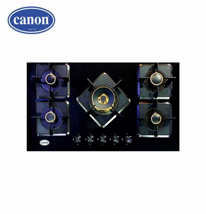Canon Built-In Gas Hob - 5 Burner - 999G - Black Glass