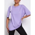 Purple Plain T-shirt Premium Quality For Women Lavender. 