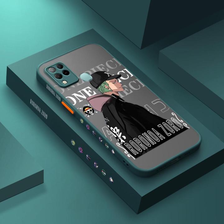YIWESAN For Infinix Hot 10s Case Fashion Tide RoRonoa Zoro New Design Phone Cases Thin Frosted Transparent Hard Pattern Silicone Casing Full Cover Camera Protection Shockproof Softcase