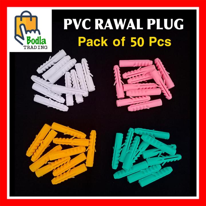 Pack of 50 Multi Colour Plastic Rawal Plugs Plastic Wall Plugs No.12 ...