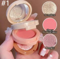 Beautious 3 In 1 Highlighter Blush Palette Pearly Matte Blush Shiny Eye Shadow Multifunctional Face Makeup Palette. 