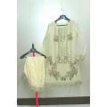 Women clothes design for summer off white Organza Shirt Dupatta with Russian Trouser. 