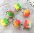 Intelligence Cube Puzzle Educational Lock Toy Keychain Keyring Holder - Puzzle with Key Chain Rings. 