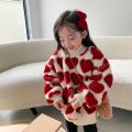 Girls Velvet Padded Thickened Sweater2022Autumn and Winter Clothing New Western Style Little Girl Warm Baby Turtleneck Furry Sweater. 