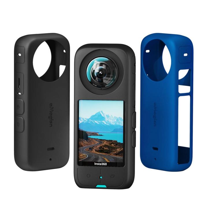 AMAGISN Protective Case for Insta 360 X3 Camera Silicone Case, Black