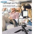 Vlogging Kit Accessories for Mobile Phone DSLR Camera Video Recording with Tripod Shoot Mic 360 LED Remote Selfie Light for Live Streaming Short Film. 