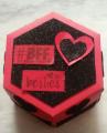 Hexagonal Explosion Box - Gift - Shocking Pink & Black. 