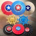 New Round American Captain Fingertip Gyro Shield Alloy Gyro Spinner Decompression Toy Spinner Hobbies for Adults. 