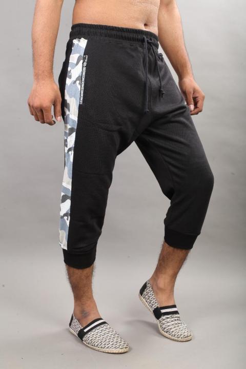 Black Cotton Side Strip Trouser For Men
