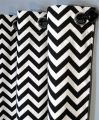Pack of 2 Zigzag Design Curtains | Velvet Fabric Curtains | Pair of Curtains | Customized. 