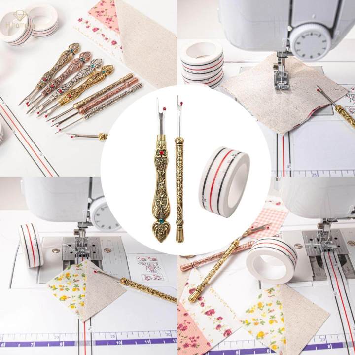 Seam Ripper and Tape Set Stitch Remover Needlework Instruction Tool ...