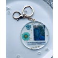 Resin Photo and name Keychain- text can be edit  - light weight- long lasting material- 3.5 inches size round. 