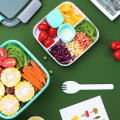 Mobile Partition Lunch Box Microwave Preservation Box Small Grid Lunch Box Plastic Bento Box Sealed Divided Salad Box Lunch Box. 