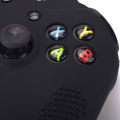 Studded Silicone Cover Skin Case for Microsoft Xbox One X & Xbox One S Controller x 1 with Pro Thumb Grips 8 Pieces(Black). 