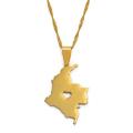 Anniyo Colombia Map Pendant Necklace For Women/men Gold Color Map Of Colombian Chains 004521. 