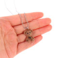 Bear Pendant Chain Necklace Bear Long Sweater Neck Chain  Gift. 