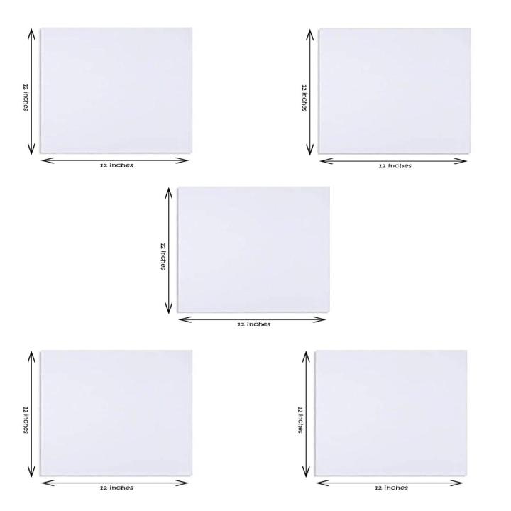 5 Pieces Of 12 X 12 Inches Canvas Boards For Painting | Daraz.pk