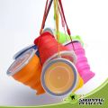 1 Pc - Collapsible Travel Cup - Ultra-Slim Foldable Silicone Cup with Lid for Coffee, Water, Tea - Portable Camping, Hiking, Outdoor Sets - Random Colors. 