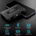 Car Cassette Audio Aux Adapter, Wireless Bluetooth 5.0 Cassette Receiver, Cassette to Aux Adapter Tape Player, for Listening to Mobile Music and Car Voice, Hands-Free Calling (Black) B A70 CASSETTE. 