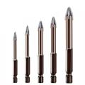 5 Pcs Efficient Universal Drilling Tool, Multifunctional Triple-Cornered Cross Alloy Drill Bit Set (3/4/5/6/8mm). 
