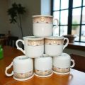 Pack Of 6 Tea cups /Tea cups pack of 6 Premier Design Ceramic Tea cusp New Stylish Set Multi Broder Design | Elegant 6-Piece Stylish Tea Cups Set of 6 - 6 Piece Set - Tea mugs set Stylish and Durable for Home Use and Perfect Gifts 180ml. 