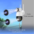PTZ WIFI OUTDOOR DURAL LENS 2MP+2MP 4MP IN TOTAL DURAL IR LED COLORVU NIGHT VISION APP V380 PRO WITH POWER ADAPTOR. 