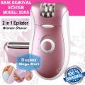 Original 2068 ( 2 in 1 ) Multifunctional Women Epilator & Shaver - Female Hair Remover - Girls Shaving Machine - Rechargeable Electric Lady Shaver Hair Removal Razor For Body Legs , Arms , Bikini - Professional Best Product For Ladies Body Care Beauty Kit. 