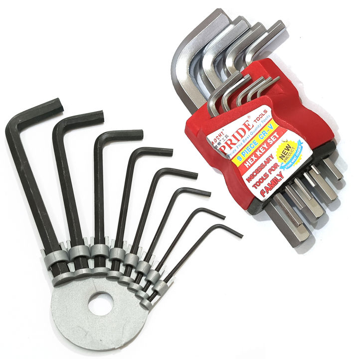 HUAFENG & Pride L Shape Hex spline Keys Screwdriver Diy Hand Tools | 8PC & 9PC Hexagon Key Wrench Repair Set 1.5mm 2mm 2.5mm 3mm 3.5mm 4mm 5mm 6mm 8mm 10mm Allen key Tool  Kit for Bicycle Bike and Motorcycle
